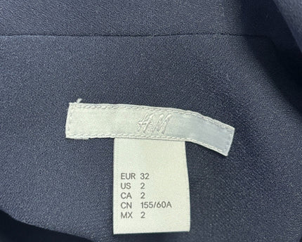 H&M Navy Blue Sleeveless Shawl Collar Romper