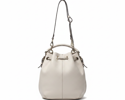 Kate Spade Off-white Pebbled Leather Drawstring Bucket Bag
