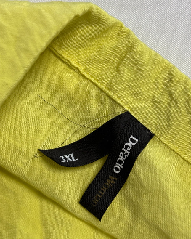 DeFacto Yellow Quarter-Zip Long Sleeve Tunic Dress