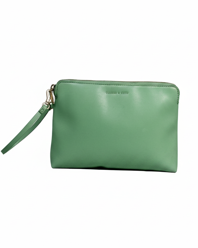Charles & Keith Green Wristlet Pouch Bag