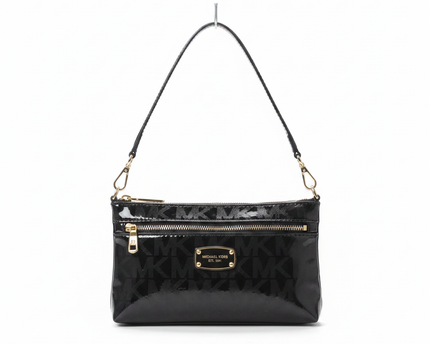 Michael Kors Black Patent Monogram Shoulder Bag