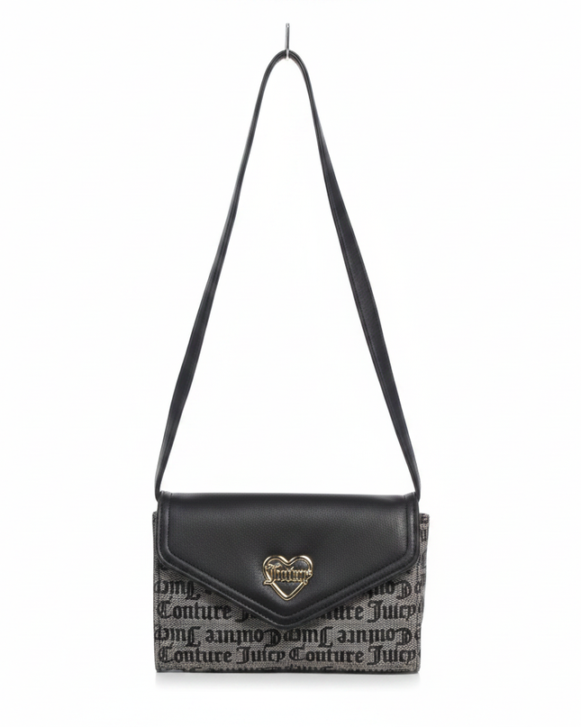 Juicy Couture Black Monogram Heart Crossbody Bag