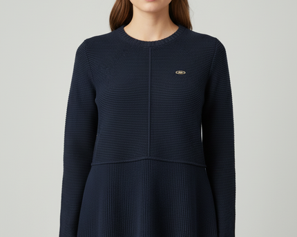 U.S. Polo Assn. Navy Blue Textured Knit Crewneck Sweater
