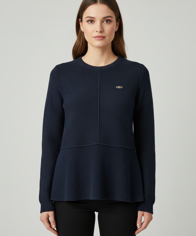 U.S. Polo Assn. Navy Blue Textured Knit Crewneck Sweater