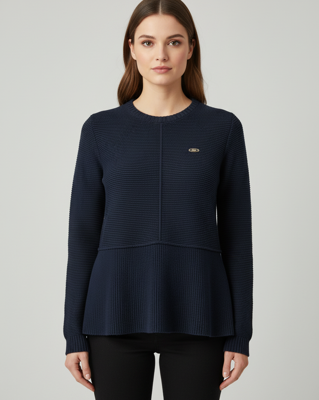 U.S. Polo Assn. Navy Blue Textured Knit Crewneck Sweater