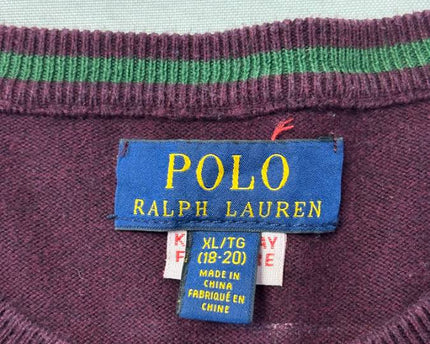 Ralph Lauren Burgundy Crewneck Cotton Sweater