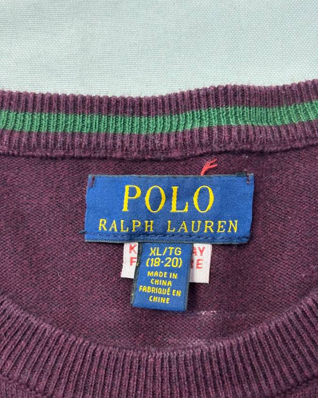Ralph Lauren Burgundy Crewneck Cotton Sweater