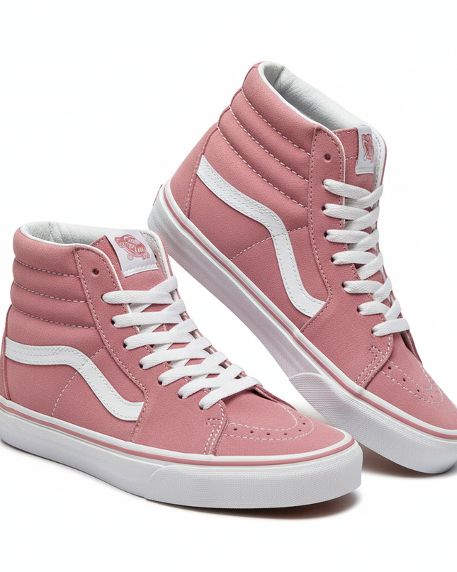 Vans Pink Suede Sk8-Hi High Top Sneakers