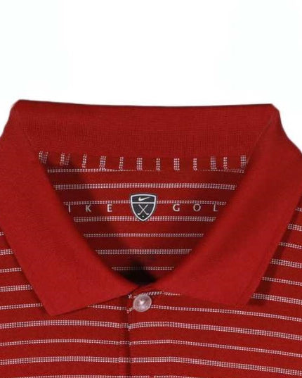 Nike Golf Red & White Striped Great Oaks Performance Polo Shirt - XL