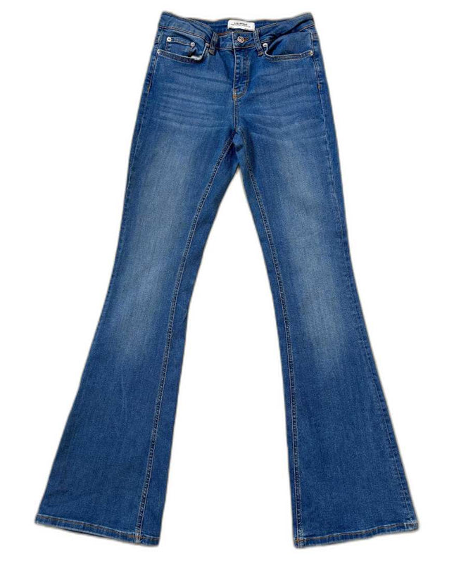 Zara Woman Premium Denim Flared Blue Jeans - XS | Waist: 26"
