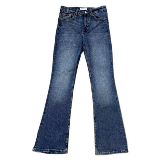 Zara Flared Denim Blue Jeans - L | Waist: 32"