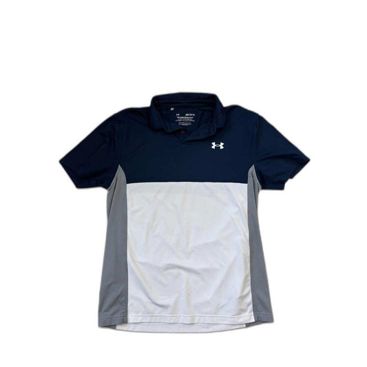 Under Armour Performance Navy, White & Grey Polo Shirt - XS