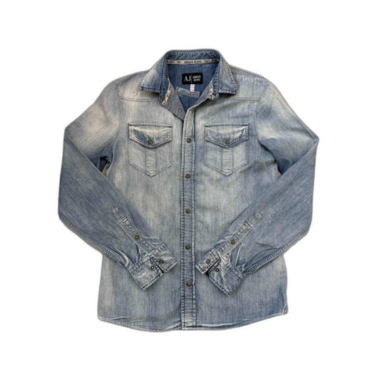 Armani Jeans Faded Light Wash Denim Shirt- XS