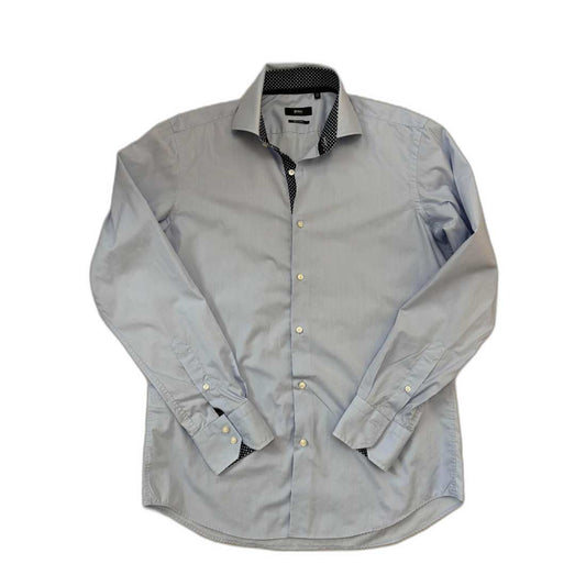 Boss Regular Fit Gray with Contrast Trim Dress Shirt - M