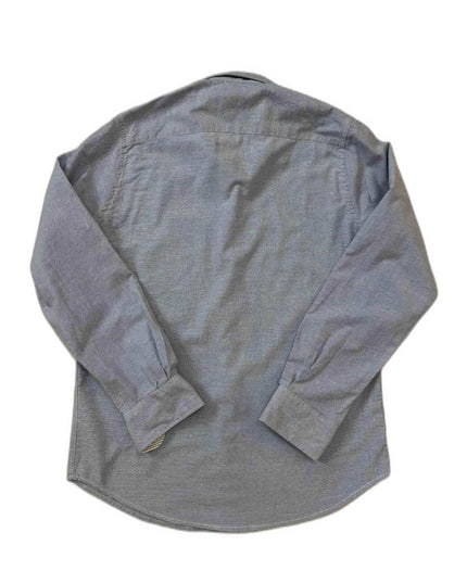 Tommy Hilfiger Chambray Gray Shirt with Striped Inner Collar - M