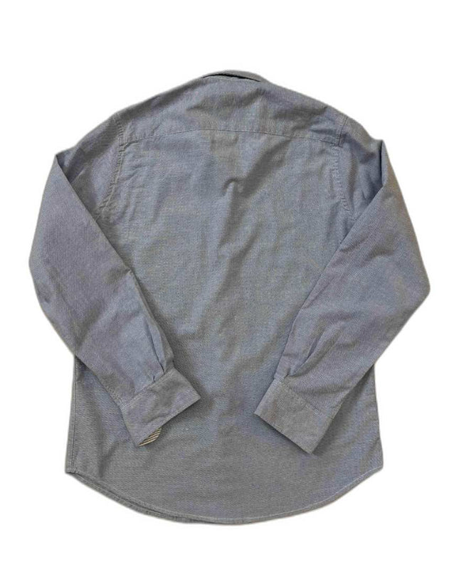 Tommy Hilfiger Chambray Gray Shirt with Striped Inner Collar - M