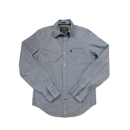 Abercrombie & Fitch Muscle Fit Blue Pinstripe Shirt - S