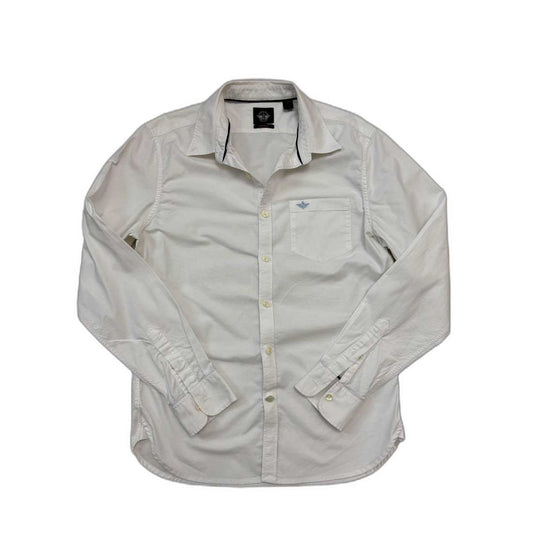 Dockers Supreme Flex Alpha Khaki White Oxford Shirt - S