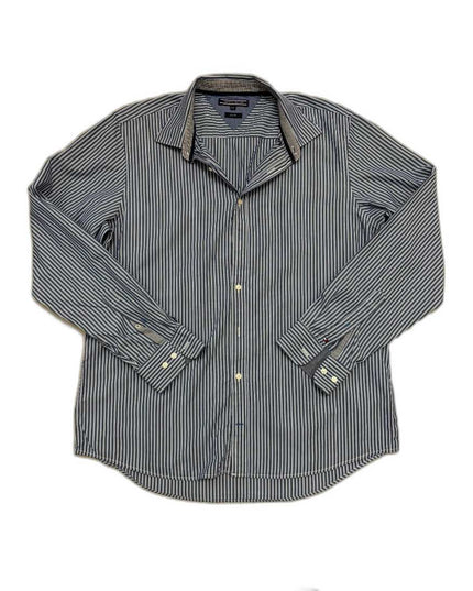 Tommy Hilfiger Slim Fit Navy Pinstripe Shirt - XL