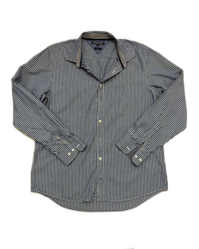 Tommy Hilfiger Slim Fit Navy Pinstripe Shirt - XL