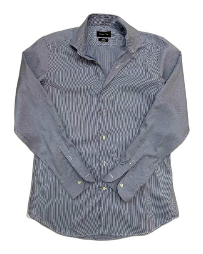 Massimo Dutti Slim Fit Micro checked Blue Shirt - S