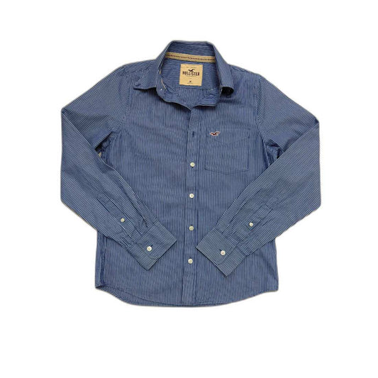 Hollister California Navy Blue & White Pinstripe Casual Shirt - S