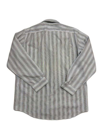 Lacoste Multicolor Pinstripe Light Gray Button-Up Shirt - XL