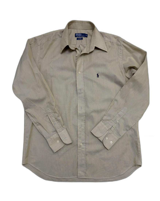 Ralph Lauren Blake Classic Beige Cotton Button-Up Shirt- M