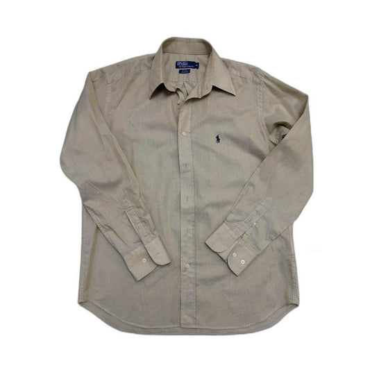 Ralph Lauren Blake Classic Beige Cotton Button-Up Shirt- M