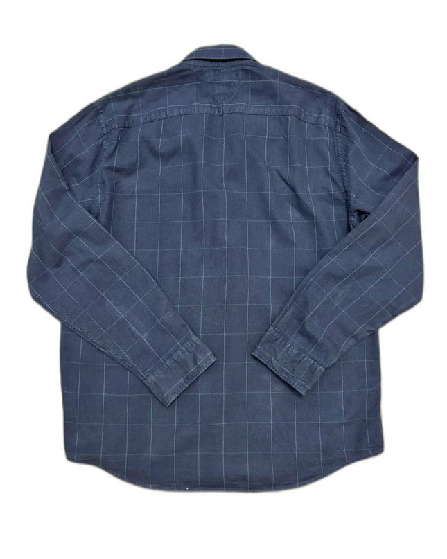 Tommy Hilfiger Regular Fit Navy Blue Windowpane Shirt - XL