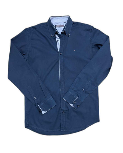 Tommy Hilfiger Contrast Placket Navy Blue Button-Down Shirt - XS