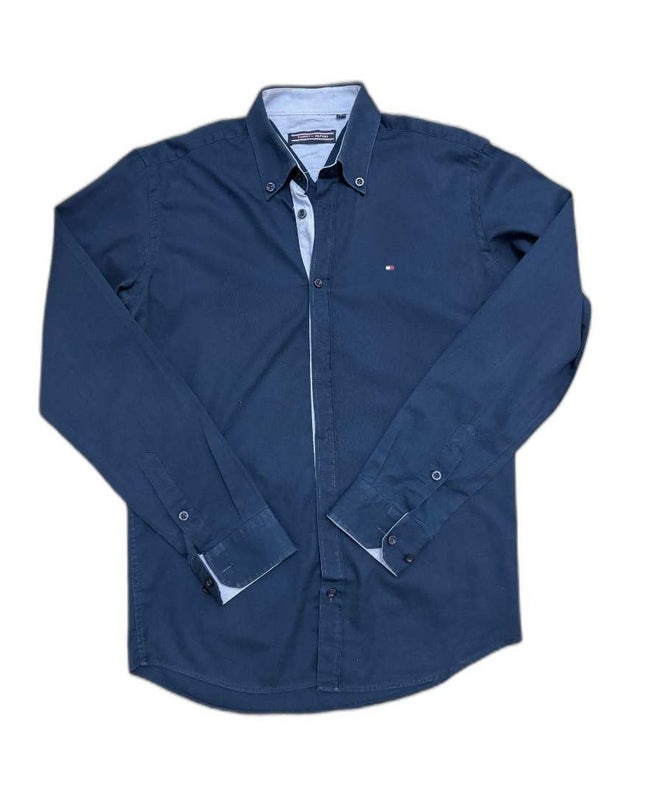 Tommy Hilfiger Contrast Placket Navy Blue Button-Down Shirt - XS
