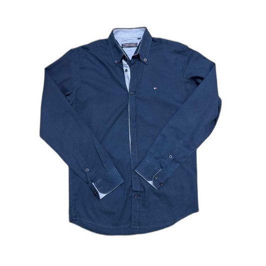 Tommy Hilfiger Contrast Placket Navy Blue Button-Down Shirt - XS