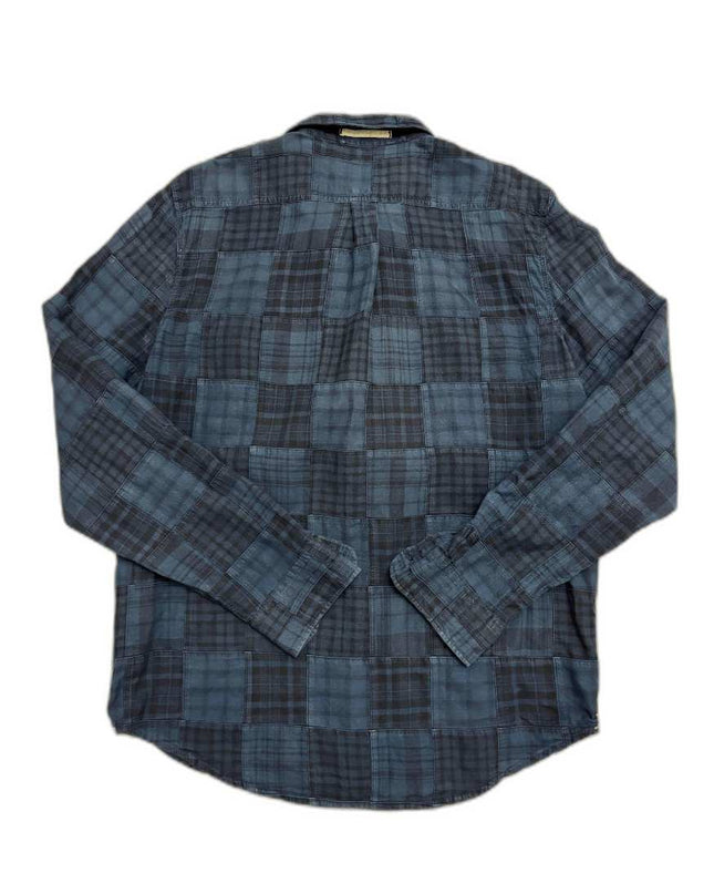 Levi's Standard Fit Patchwork Plaid Utility Navy Blue Shirt - L