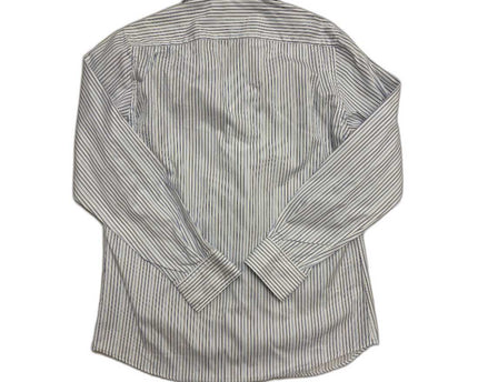 Massimo Dutti Fine Stripe White & Blue Formal Button-Up Shirt - M