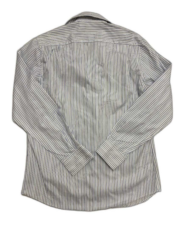 Massimo Dutti Fine Stripe White & Blue Formal Button-Up Shirt - M
