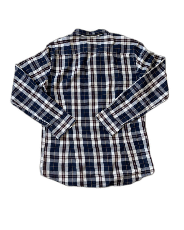 Massimo Dutti Blue & Burgundy Checked Shirt - S