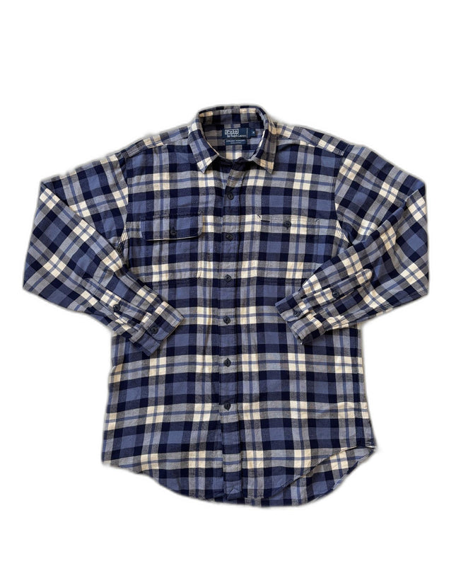 Ralph Lauren Dungaree Blue & Cream Checks Polo shirt - S