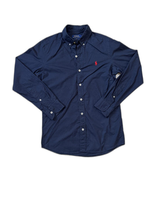 Ralph Lauren Slim Fit Navy Blue Oxford Polo Shirt - XS