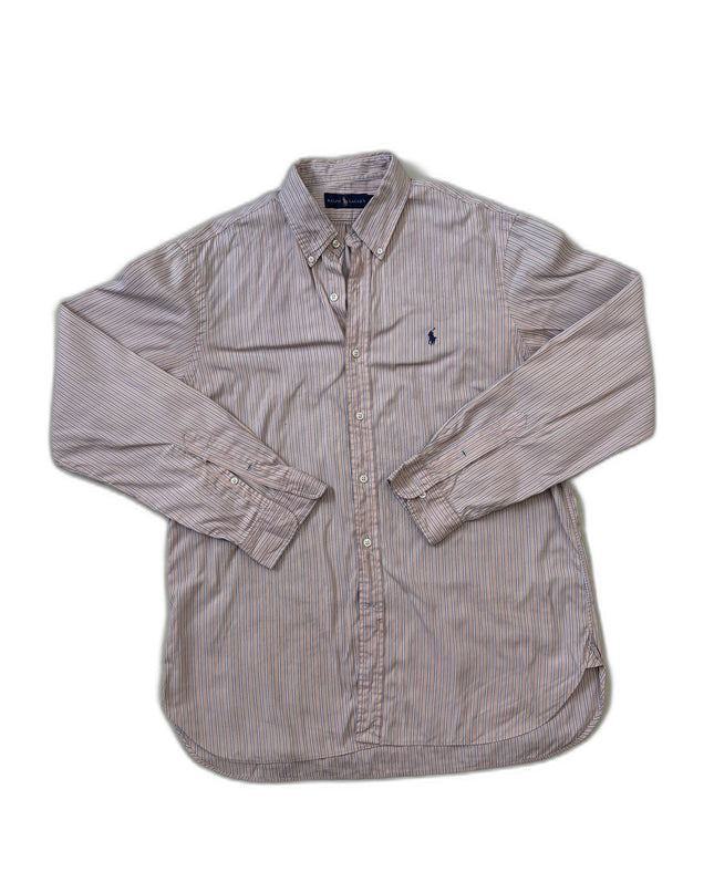 Ralph Lauren Oxford Beige Striped Shirt - M