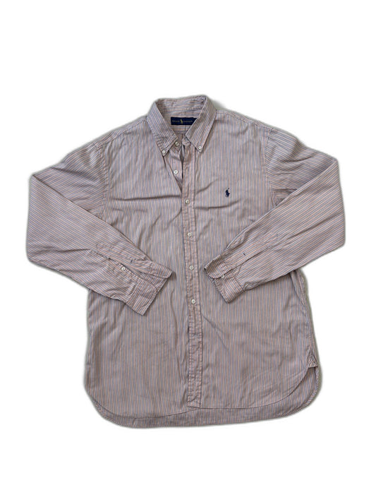 Ralph Lauren Oxford Beige Striped Shirt - M