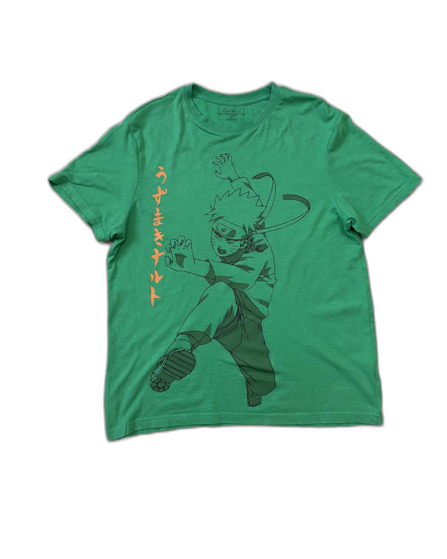 Naruto Shippuden Green with Ninja Graphic T-Shirt - S