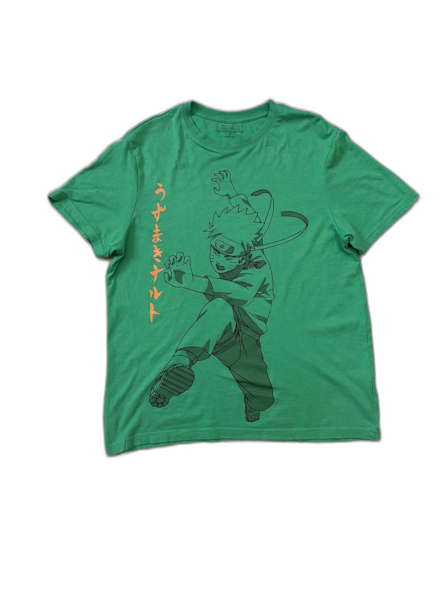 Naruto Shippuden Green with Ninja Graphic T-Shirt - S
