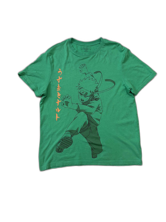 Naruto Shippuden Green with Ninja Graphic T-Shirt - S