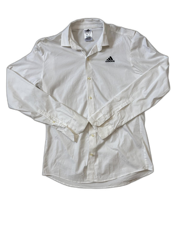 Adidas Classic White Performance Button-Up Shirt - XS