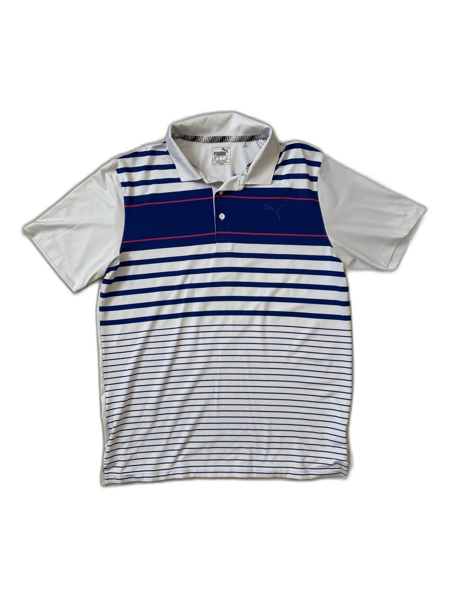 Puma Spotlight Golf Sample Striped Polo Shirt - M