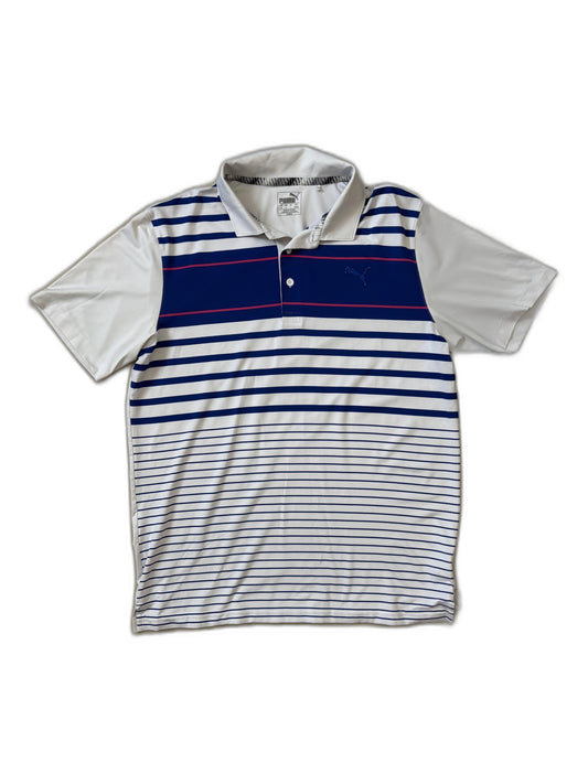 Puma Spotlight Golf Sample Striped Polo Shirt - M
