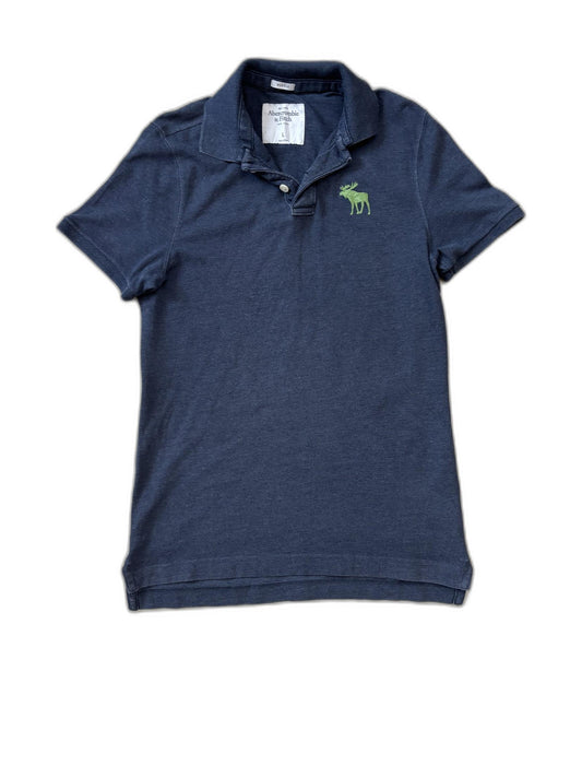 Abercrombie & Fitch Y2K Navy Blue Muscle Fit Polo Shirt - S