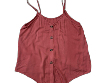 Crane Pink Button Down Sleeveless Cami Top - M