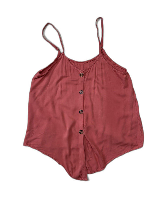 Crane Pink Button Down Sleeveless Cami Top - M